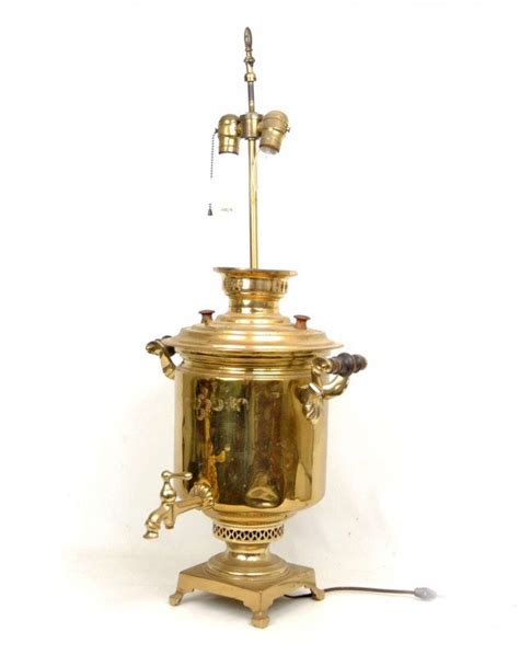 607 Brass Samovar Lamp Russian Hallmarks Late 19th C Lot 607