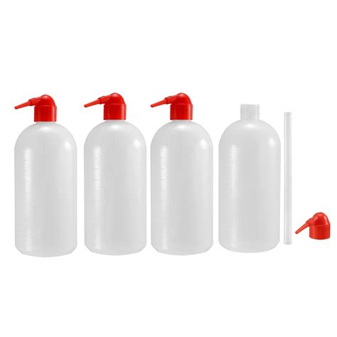 Plastic Wash Bottle Squeeze Bottle 1000ml34oz Red Narrow Mouth Lab Tip