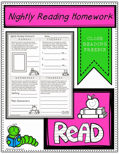 Mom2Punkerdoo: Nightly Reading Freebie | Daily reading practice, First grade reading, School reading