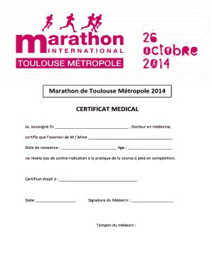 Fillable Online Marathon Toulousemetropole Marathon De Toulouse