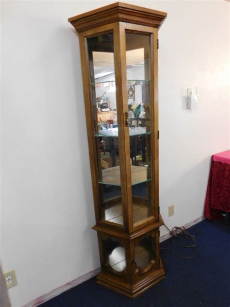 The product quality is of optimal standards and can match any these. Lot Detail - CURIO CABINET WITH GLASS SHELVES & LIGHTS