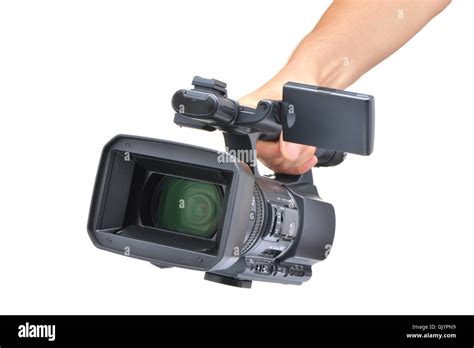 Videocamera In A Hand Stock Photo Alamy
