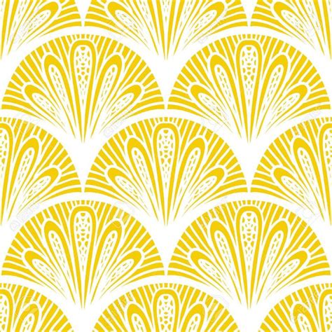 Art Deco Geometric Pattern In Bright Yellow Stock Vector 24634248
