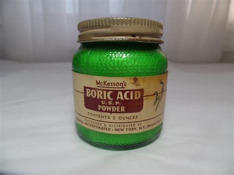 Mckessons Boric Acid Usp Powder 2oz Boric Acid Green Bottle