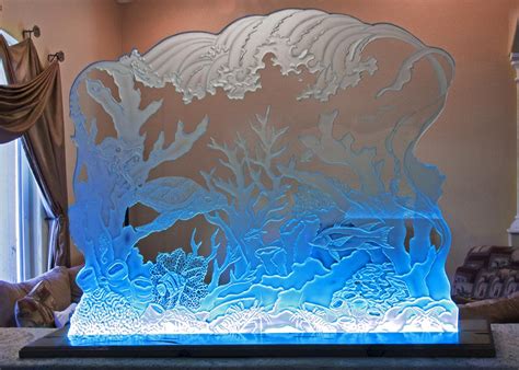 Decorative Glass Panels Led Illuminated Etched Glass Art