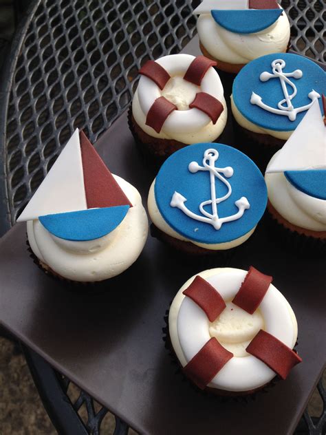 Nautical Themed Cupcakes Desserts Sugar Cookie Themed Cupcakes