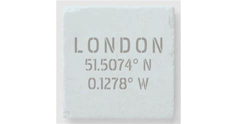 London Latitude And Longitude Stone Coaster Zazzle