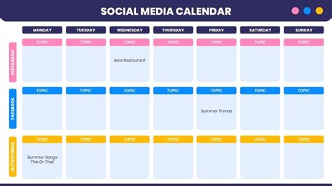 Free Modern Simple Social Media Content Calendar Template The Social