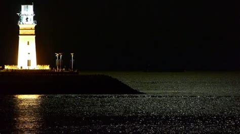 Lighthouse At Nightmoon Light Reflect On Sea Lighthouses Moonlight