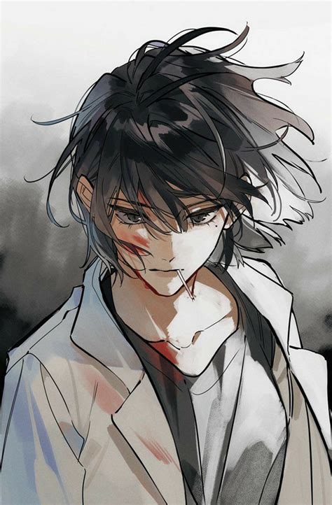 An Anime Character With Black Hair And White Shirt