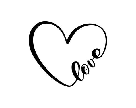 Svg Love Word Heart Love Heart Wordart Love Decal Etsy Clip Art