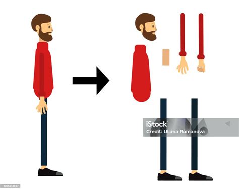 Vector Character Ready For Gait Animation The Cartoon Character Is A
