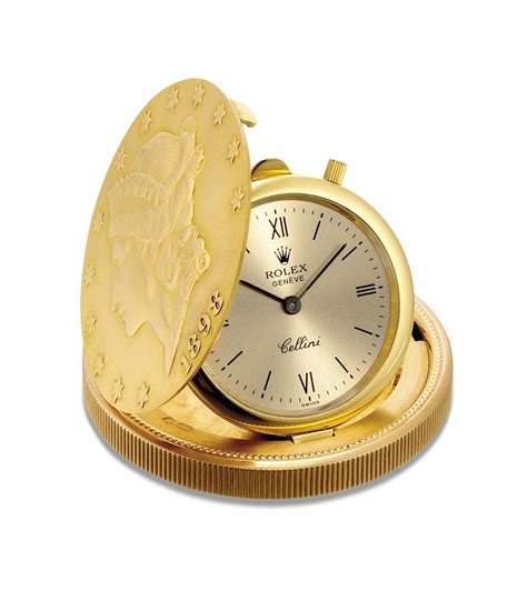 Rolex A Rare 18k Gold Twenty Dollar Coin Watch