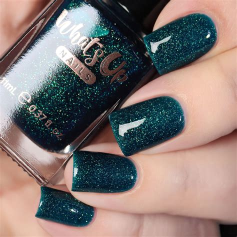 Whats Up Nails Teal Good Moment Nail Polish Dark Teal With Gold To