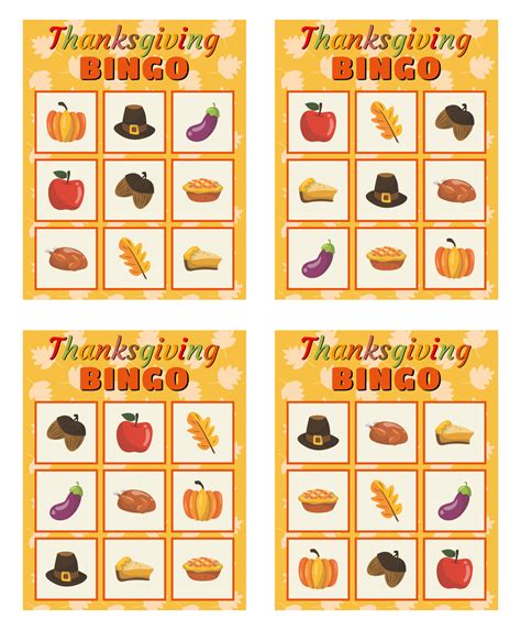 6 Best Printable Thanksgiving Bingo Cards