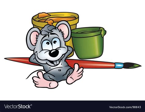 Mouse Painter Royalty Free Vector Image Vectorstock