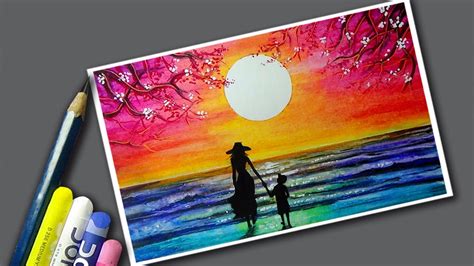 Oil Pastel Sunset Painting For Beginners Step By Step Easy How To