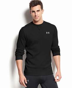 Under Armour Men 39 S Amplify Long Sleeve Thermal T Shirt In Black For Men