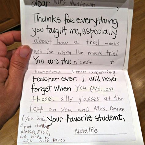 Collection 94 Pictures Thank You Note To A Teacher From Student Updated