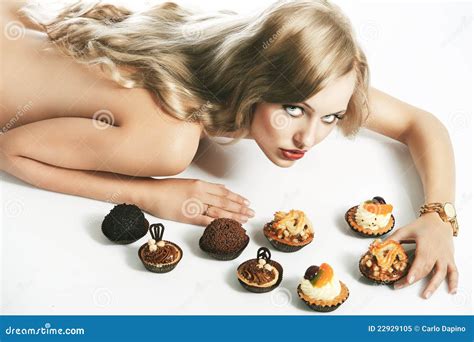 Blond Girl Eating Pastry She Looks Stock Image Image Of Lovely