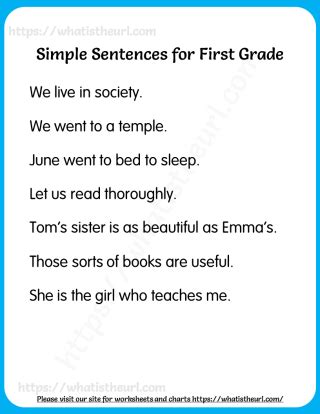 Simple Sentences For Grade Your Home Teacher