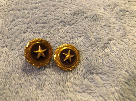 2 Antique Military Gold Star Lapel Button Pin Act Of Congress August