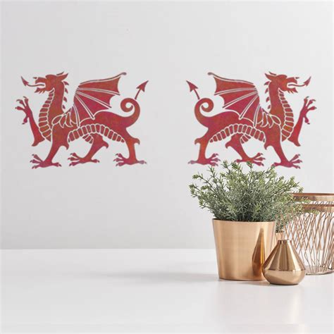 Welsh Dragon Stencil Laser Cut A4 Dragon Heraldry Template Etsy Uk