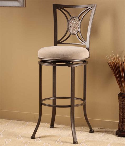 Metal Bar Stools With Backs Swivel Hartley 30 Wood And Bronze Metal