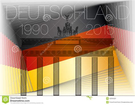 Germany Flag And Brandenburg Gate Stock Illustration - Illustration of ...
