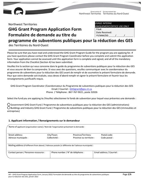 Northwest Territories Canada Ghg Grant Program Application Form Fill Out Sign Online And