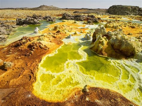 A Kind Of Geological Wonderland Of Salt Formations Acidic Hot Springs