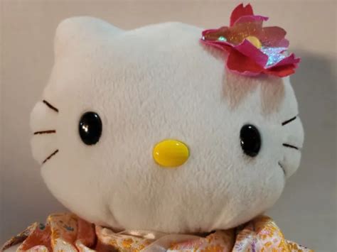Hello Kitty Sakura Kimono Sitting Plush Sanrio Toy Small 10 2000