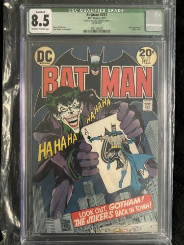 Batman 251 1973 Dc Cgc 85 Qualified Neal Adams Classic Joker Cover