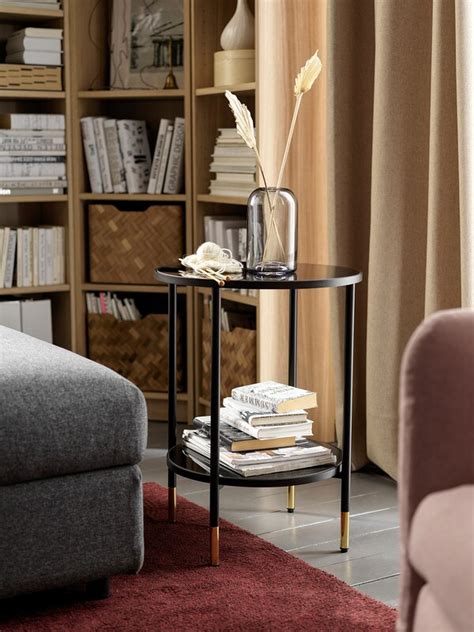 Ikea end / side / coffee table, birch veneer, 22 w x 18 l x 16 h. ÄSPERÖD Side table - black, glass black - IKEA
