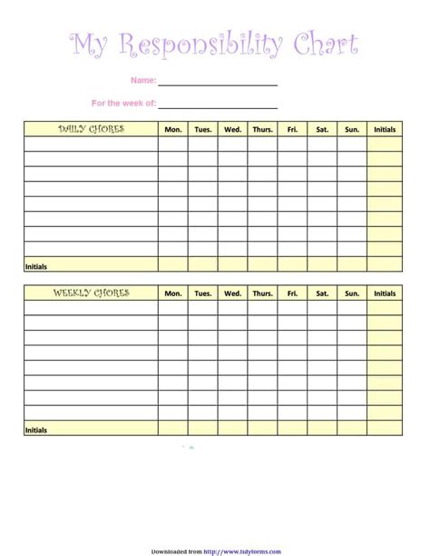 Editable Chore Chart Template Luxury 10 11 Free Editable Printable
