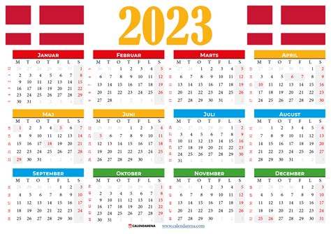 Kalender 2023 Danmark Med Helligdage Og Ugenumre
