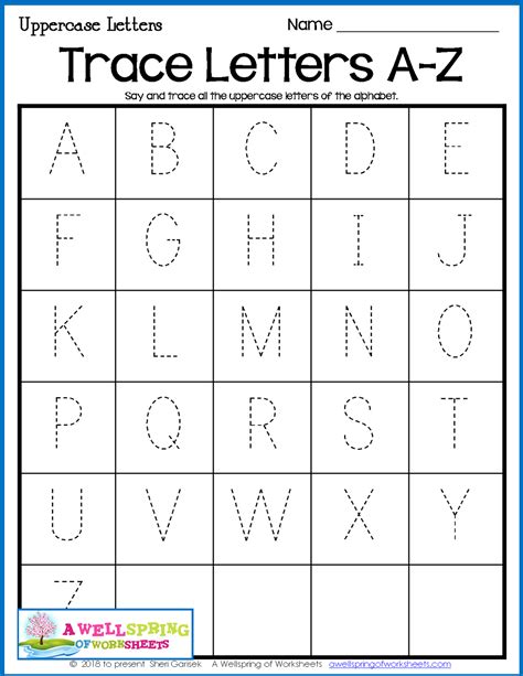 Letter Tracing Worksheets Uppercase