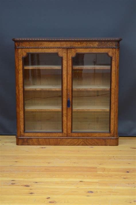 Fine Victorian Walnut Glazed Bookcase
