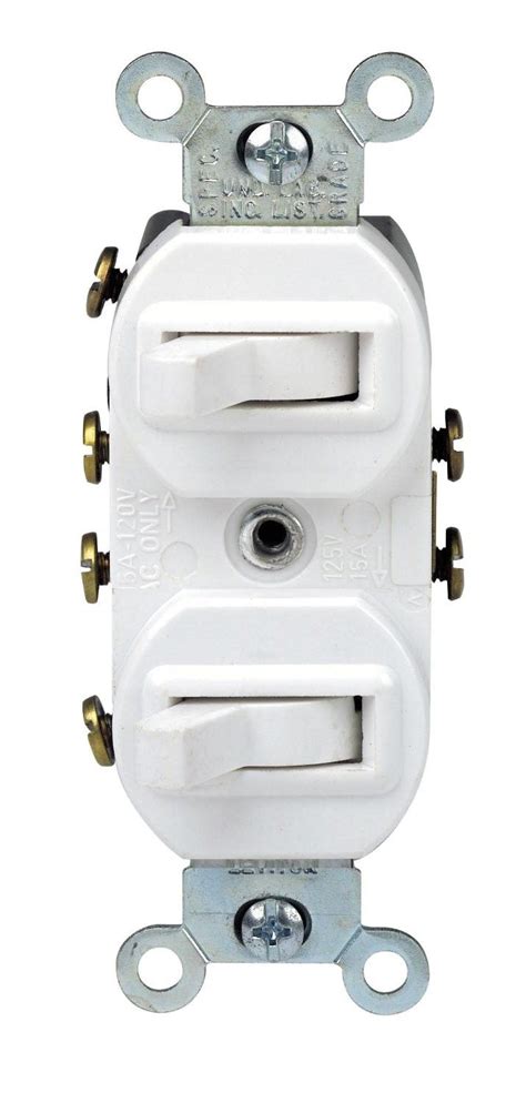 Leviton 5243 W Light Switch Duplex Combination Toggle Switch