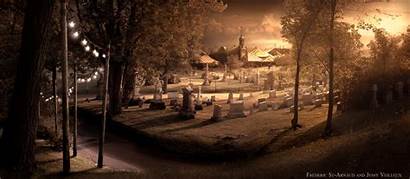 Graveyard Circus Halloween Cemetery Spooky Gruselige Horror