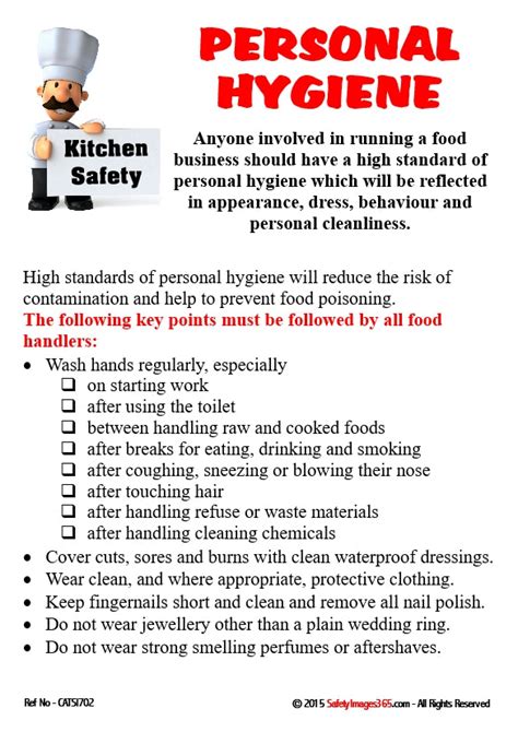 Catering Safety Poster Personal Hygiene Kitchen Safety