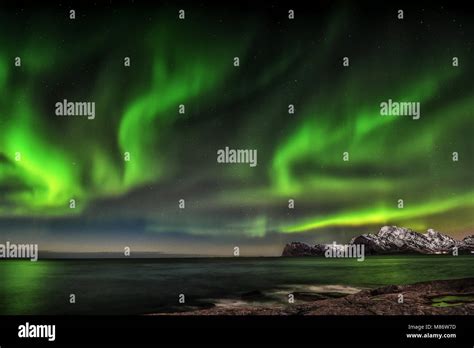 Northern Lights Lofoten Nordland Norway Stock Photo Alamy