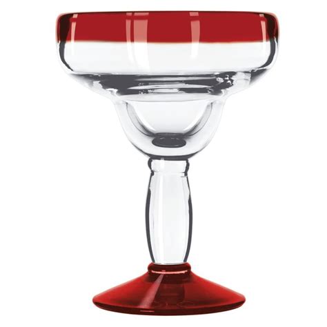 Libbey 92308r 12 Oz Aruba Margarita Glass W Red Rim And Foot