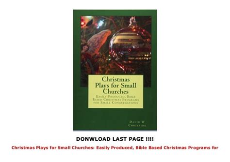Christmas Plays For Small Churches Easily Produced Bible Based