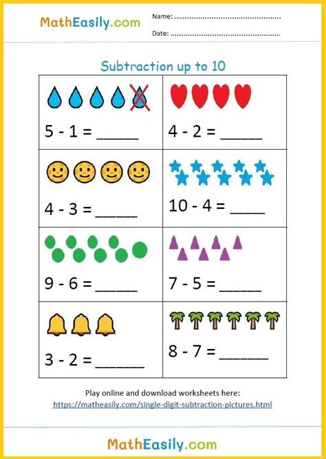 Subtraction For Kindergarten Subtraction Kindergarten Kindergarten