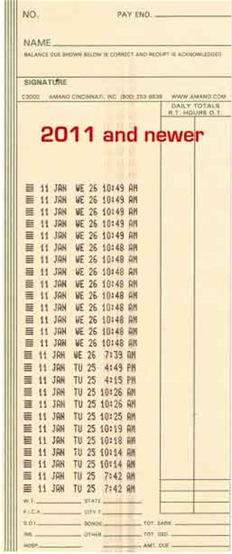 Employee Time Clocks Amano Cp3000 Cp5000 Time Cards Clipper Cp3000