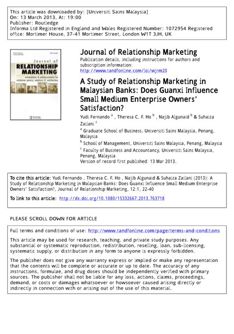 Enhance your capacity, capability and performance to be a globally competitive sme. (PDF) A Study of Relationship Marketing in Malaysian Banks ...