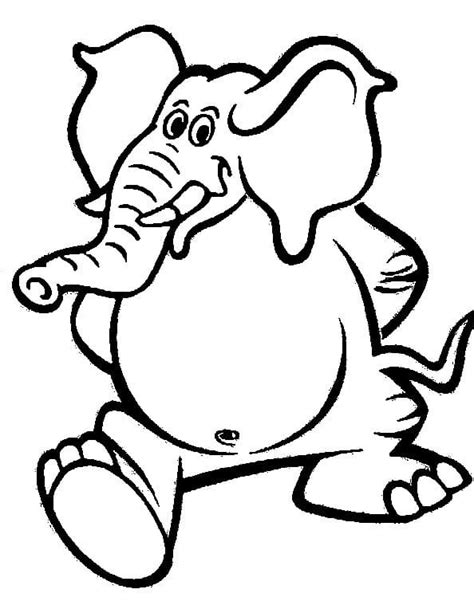 Cartoon Elephant Printable Coloring Page Download Print Or Color