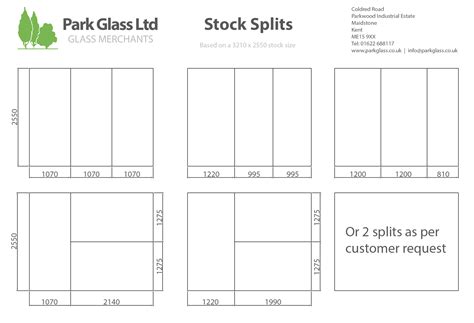 Sheet Glass Sizes From Park Glass