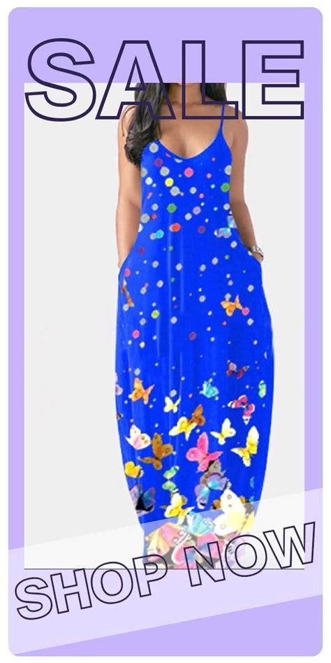 blue sexy casual butterfly print backless spaghetti strap sleeveless dress sleeveless dress